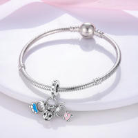 Encantos De Pareja De Niño Y Niña Platinados Con Circonia Para Pulsera O Collar Joyería Para Mujer Pendiente Clásico De Moda Vintage Romántico - details 37