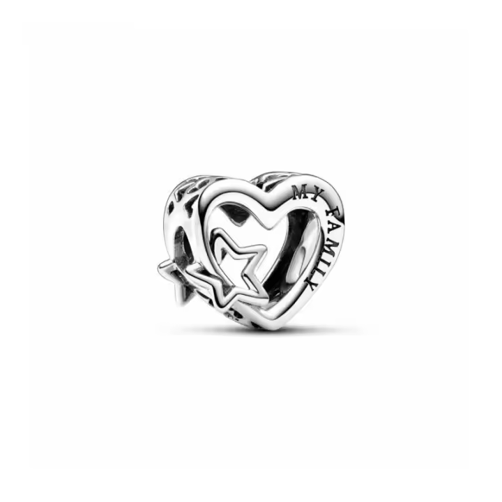 Charm Corazón en Filigrana Familia y Estrella - 792829C00 - 1