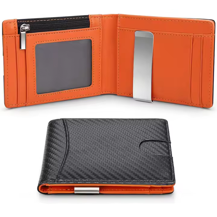 Carbon Fiber  Slim Men's Wallets Credit Card Holder Business Wallet Small Short Bi-Fold Billfold Wallet Choi Walet - 1