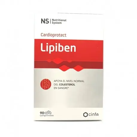 Lipiben NS Cardioprotect 90 comprimidos. Ayuda a mantener los niveles normales de colesterol y reducir el colesterol alto. De Cinfa. - 1
