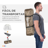 Outsunny Carpa de Jardín 3x3 m Cenador para 6-8 Personas con 4 Mosquiteras y 2 Puertas Protección UV50+ Incluye Bolsa de Transporte para Terraza Patio Exterior Blanco - details 3
