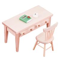 Muebles De Casa De Muñecas a Escala 1:12 Miniatura De Libro Y Escritorio Modelo De Decoración Para Mesa Material De Madera - details 0