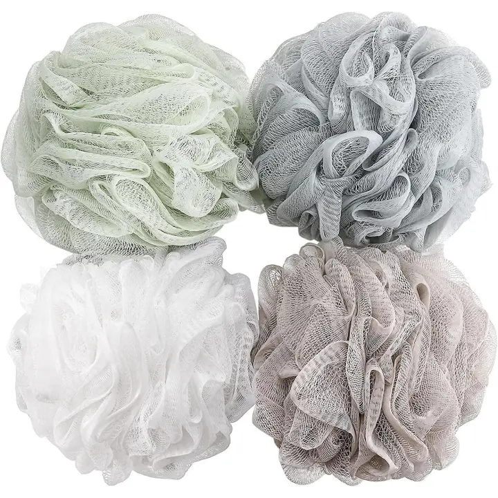 Esponja de baño Ducha Loofah 60g Puf de malla Gel de ducha-Paquete 4 - 1