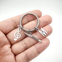 Llavero De Cifra Musical G Clef Con Letras a E J M Colgante De Flauta Llavero De Moda Para Regalo De Cumpleaños - details 8