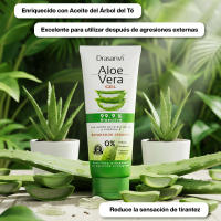 DRASANVI - Gel Aloe Vera con Árbol de Té y Vitamina E - Regenerador 100% natural - Repara, Calma y Protege - 200ml - details 1