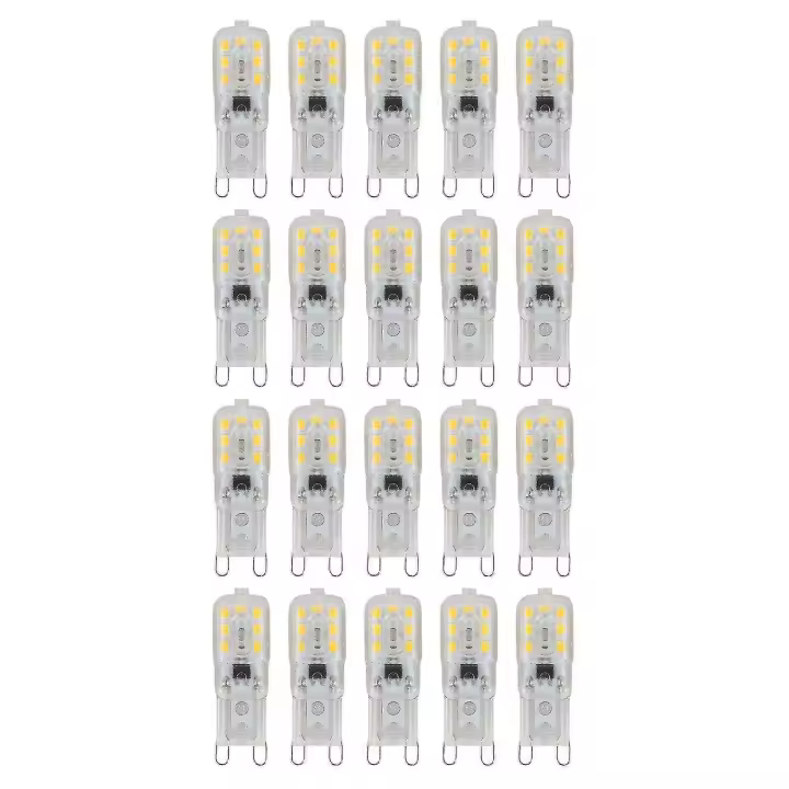 20 X G9 5W Led Bombilla Cápsula Regulable Reemplazar Lámparas de Luz Ac220-240v, Blanco Cálido - 1