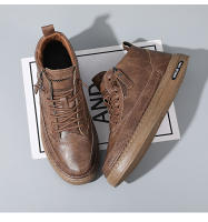 Botas De Hombre Para Otoño E Invierno Con Interior De Peluche Cálida Casual De Exterior Trabajo Moda Versátil Suela Suave Cómodas De Cuero - details 15