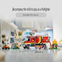 Juguete De Construcción Para Niños 502pcs Ciudad Serie Unidad De Rescate Camión De Bomberos Móvil Drone Bloque De Modelado Regalo Para Niños - details 4