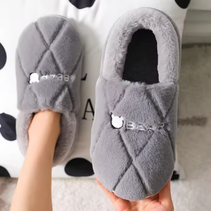 Chinelos De Invierno Para Hombre Y Mujer Incluyendo Todo Calzado Interior Antideslizante De Peluche Cálido Para Parejas - 1