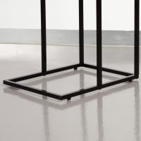 Max Home - Mesa auxiliar en forma de C, de madera y acero, 40x30x66 cm, soporta hasta 6 kg, forma rectangular, sistema de nivelación en las patas, estable y resistente, mesita de sofá, mesas auxiliares pequeñas, decoración, estilo industrial - details 4