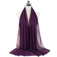 Nueva Elegante Bufanda De Mujer 2023 Modesta En Chiffón Sólido Tamaño Grande Abrazadora Para Cabeza Y Cuello Protección Solar Estilo Fashion - details 32