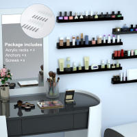 Organizador De Esmaltes De Uñas En Acrílico Negro Con 4 Estantes De 15 Pulgadas Para 48-66 Botellas Rack De Pared Multiusos - details 2