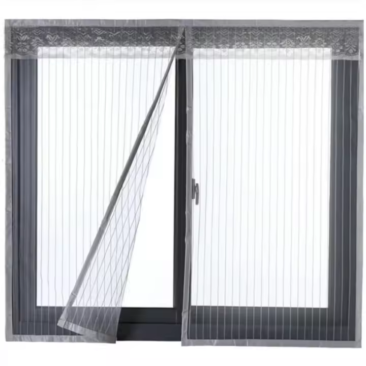 Mosquitera Magnética para Puerta o Ventana Cortina Mosquitera para Puerta con Imanes Gris 120x130cm SSITO - 1
