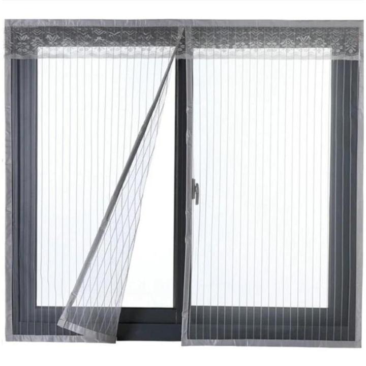 Cortina Mosquitera para Puerta con Imanes Gris 120x130cm Mosquitera Magnética para Puerta o Ventana