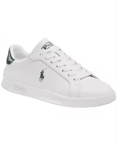Sneake Hombre Ralph Lauren Heritage Court II Doble Encaje Cuero Blanco Verde - 1