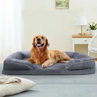 Cama de espuma de Memoria para Perros con superficie de Sherpa suave, sofá para mascotas con Laata lavable, Capa impermeable y Fondo antideslizante - details 2
