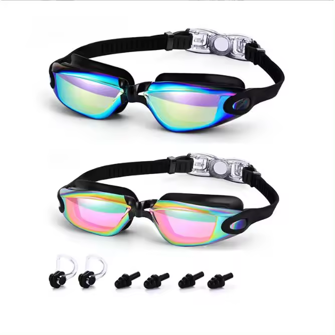 2 Gafas de Natation para adultos, helbres, Mujeres, adolescentes y niños mayores de 8 años, Protección antivaho y UV - 1