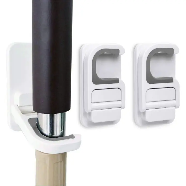 Broom & Mop Grippers Self Adhesive No Drilling Super Anti-Slip Broom and Dustpan Hanger Wall Mount Mops Rakes Holder 3 pcs - 1