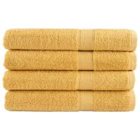 vidaXL Toallas premium 4 uds 100% algodón 100x200 cm 600 gsm Color Dorado,  Antracita,  Azul y mas - details 0