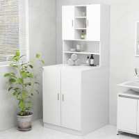 vidaXL Armario de Lavadora Madera Contrachapada Baño Aseo Color Gris sonoma,  Roble ahumado,  Marrón roble y mas - details 3