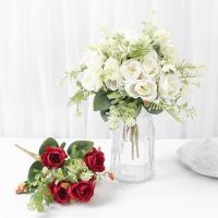 1/3Pcs Arreglo De Flores Artificiales Rosa Para Decoración De Hogar Y Jardín Decoración De Boda Y Fiestas Fake Flowers Garden Wedding Party Decoration - details 8