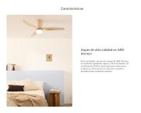 CREATE - Ventilador de techo 40W (Ø132cm) silencioso motor arena con aspas de ABS técnico color arena - WIND CALM - details 2