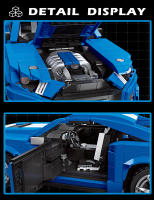 Bloques De Construcción De Carreras Deportivas High-Tech Mustang GT500 Modelo De Coche Para Decoración De Escritorio Juguete Educativo Para Niños Regalos Para Niños De Edad Varía ABS Ambientalmente Amigable 1494 Piezas - details 3