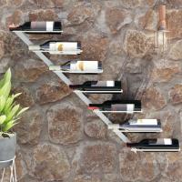 vidaXL Botellero de pared para 7 botellas metal en color Negro/Dorado/Blanco - details 2