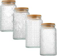 Tarro de Vidrio con tapa de Madera Hermética, Tarro de Vidrio vintage de 35 oz para almacenamiento de Cocina - details 1