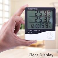 Metros De Temperatura Y Humedad Digital LCD HTC-2 Estación Meteorológica Con Reloj Para Interior Y Exterior AOKIN - details 4