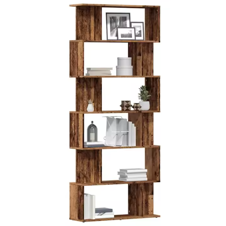 vidaXL Estantería madera de ingeniería madera envejecida 80x24x192 cm - 1