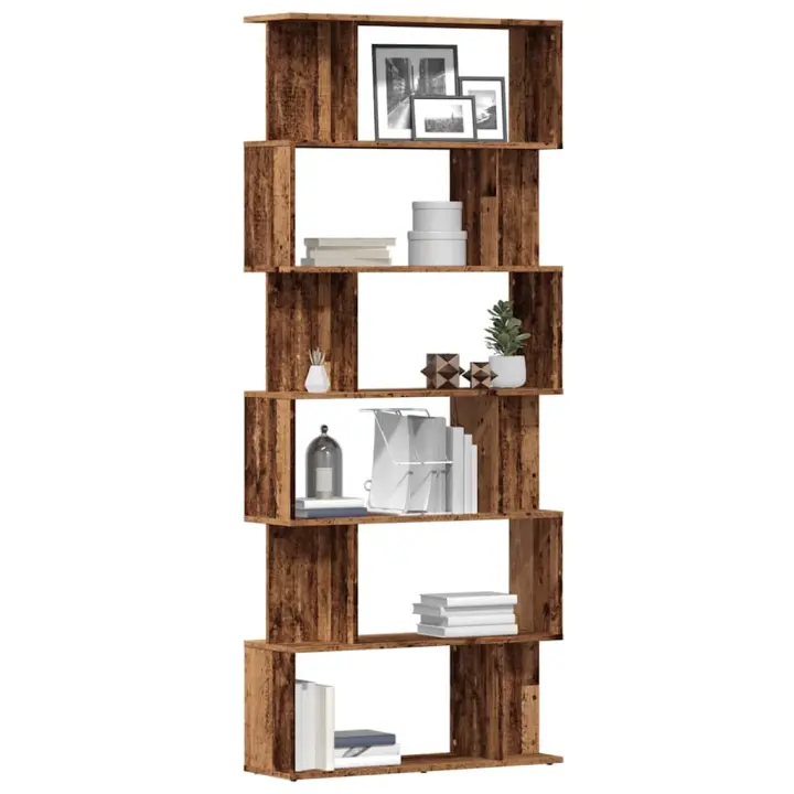 vidaXL Estantería madera de ingeniería madera envejecida 80x24x192 cm - 1