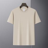 Camiseta De Algodón Puro Para Hombre Con Mangas Cortas Cuello Redondo Estilo Suelto De Hombro Para El Verano - details 4