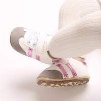 Zapatos De Caminar Para Bebés 0-18 Meses Con Solapa De Goma Suave Y Material De Cuero PU Cómodos Y Versátiles Con Patrón Rayado - details 16