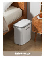 Bandeja De Papelera De Prensa Montada En La Pared 12/16L Con Tapa Para Baño Y Cocina Caja De Basura Ecológica De Plástico Rectangular - details 10