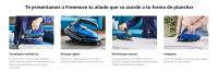 Rowenta Freemove DE5010 Plancha sin cable con golpe de vapor 115 g/min, sin cable, 250 ml, suela Microsteam 400 láser, autoapagado y antical, todo tipo de tejidos, Azul/Negro - details 2