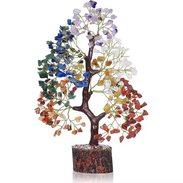 Árbol de Chakras de Cristal Premium Árbol de Siete Chakras para Energía Positiva, Árbol de Dinero, Piedras Curativas y Piedras - 1