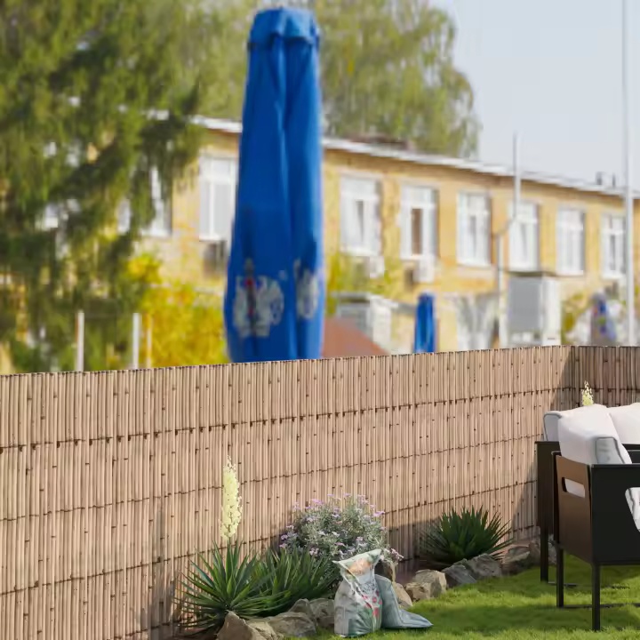 Cañizo Allzio privacidad con la estera de jardín de caña 500 x 100 cm - Color natural [casa.pro] - 1