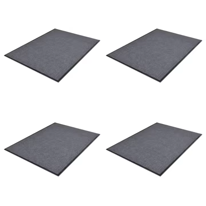 vidaXL Felpudos de PVC 4 unidades gris 90x60 cm - 1