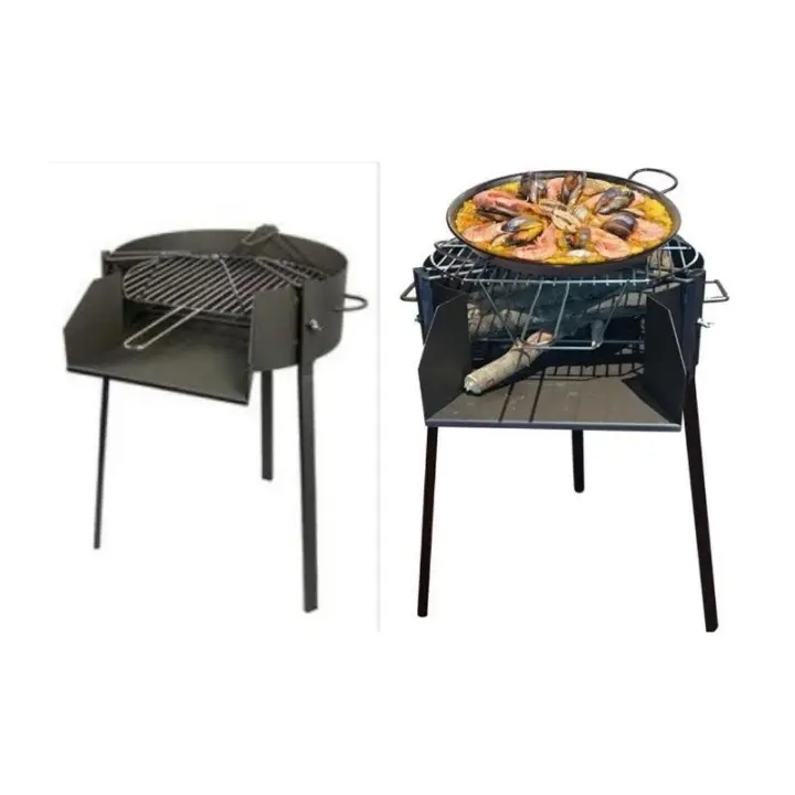 BARBACOA REDONDA CARBON LEÑA C/SOPORTE PARA PAELLA - 1