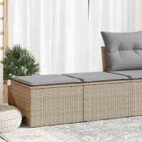 vidaXL Set sofás jardín y cojines 2 pzas ratán sintético acacia beige en color beige y gris/Gris claro/Negro y crema y más | acolchados duraderos para sofás de jardín terraza exterior - details 0