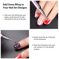 Set De 5 Rotuladores De Uñas Doble Uso Con Selector De Diamantes De Silicona Para Diseños De Uñas Y Grabado Herramienta De Punto - details 4