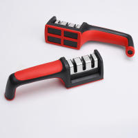 Afilador De Cuchillos Rápido 3/4 Sección Multifuncional Para El Hogar Herramienta De Cocina Con Piedra De Afilar Negra Tratamiento De Acero Inoxidable - details 7