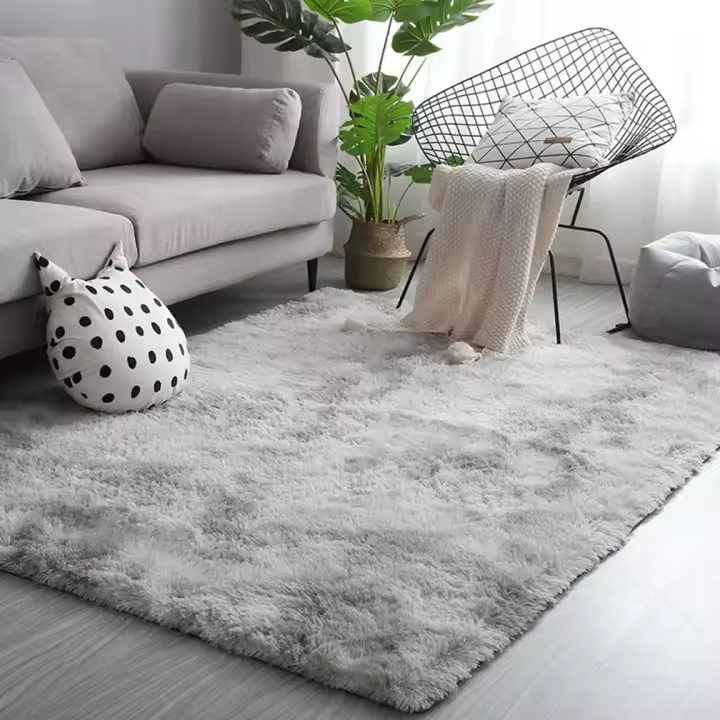 Alfubra de pelo Largo, moderno, esponjosa, Fino, grande para Sala de estar, decoración, dormitorio, pasillo, Corredor, alfubra para Exterior, alfubra de pelo Largo, Piel sintética, Peluda, alfombra de Cama Lisa, gris tamaño: 100*200cm - 1