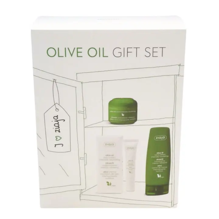 Ziaja Aceite de Oliva Set – Crema Contorno de Ojos, Crema de Manos y Crema Facial. Fórmula con Lociones de Aceite de Oliva para una Hidratación Intensa en Cada Zona del Cuerpo. Cosmética Vegana con Ingredientes Naturales, Respetuosa con la Naturaleza - 1