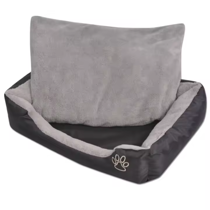 vidaXL Cama para Perro con Cojín Acolchado XXL Tela Oxford Pelo Sintético Color Gris,  Negro, y mas - 1