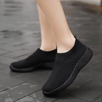Zapatos Casuales Para Mujer Transpirables Moda Zapatos Planos De Caminar Negros Slip on Ligeros Para Correr - details 8