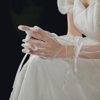 Guantes De Boda Elegantes Para Novia Con Lazo Accesorios De Boda Para Damas Guantes De Noche Formales De Encaje Rayón Talla Única - details 33