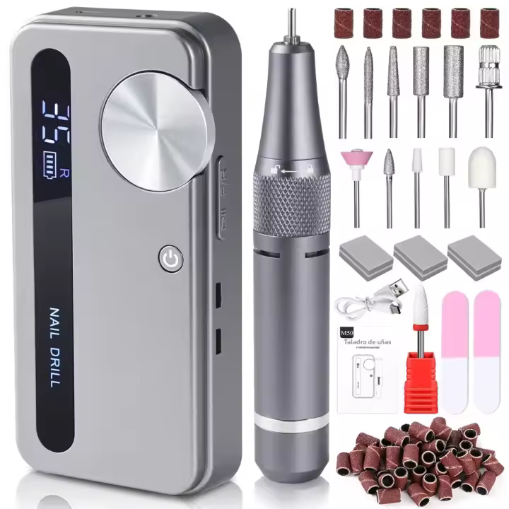 Máquina De Uñas Eléctrica Profesional 35000RPM Para Gel Y Polvo De Uñas Recargable Portátil Herramienta De Manicura - 1