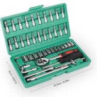 Juego De Llaves Y Destornilladores Métricos De 46 Piezas Con Llave De Ratchete De 1/4 Pulgada Herramientas Mecánicas Para Reparación De Autos - details 1